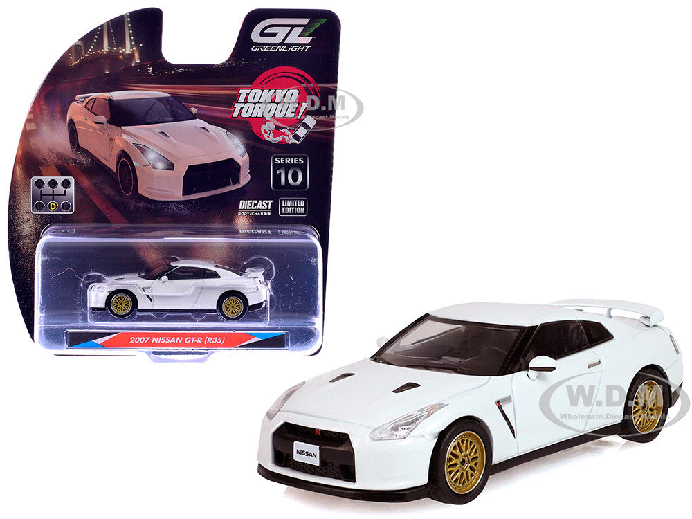 GREENLIGHT 2007 Nissan GT-R (R35) White 1:64 Diecast Tokyo Torque