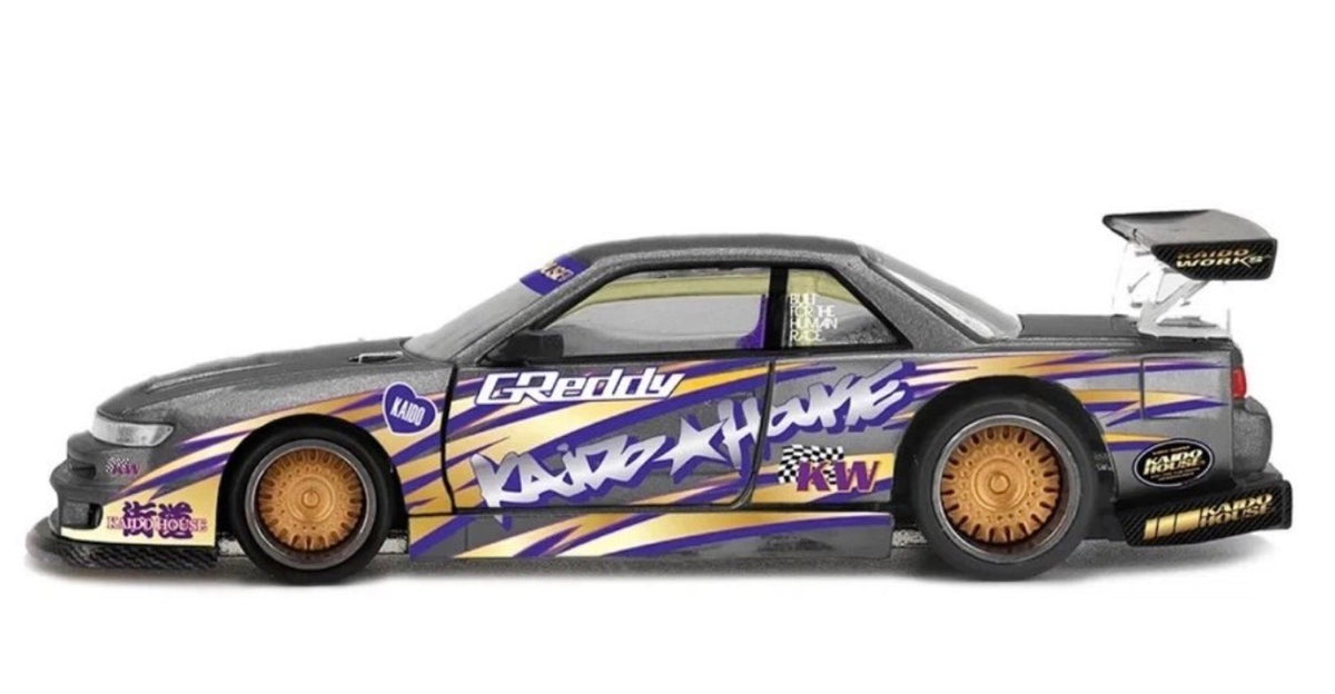 Kaido House x Mini GT Nissan Silvia S13-R Kaido Drift V1 Greddy #235 1/64 Sealed