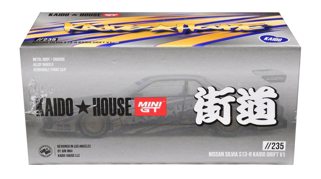Kaido House x Mini GT Nissan Silvia S13-R Kaido Drift V1 Greddy #235 1/64 Sealed