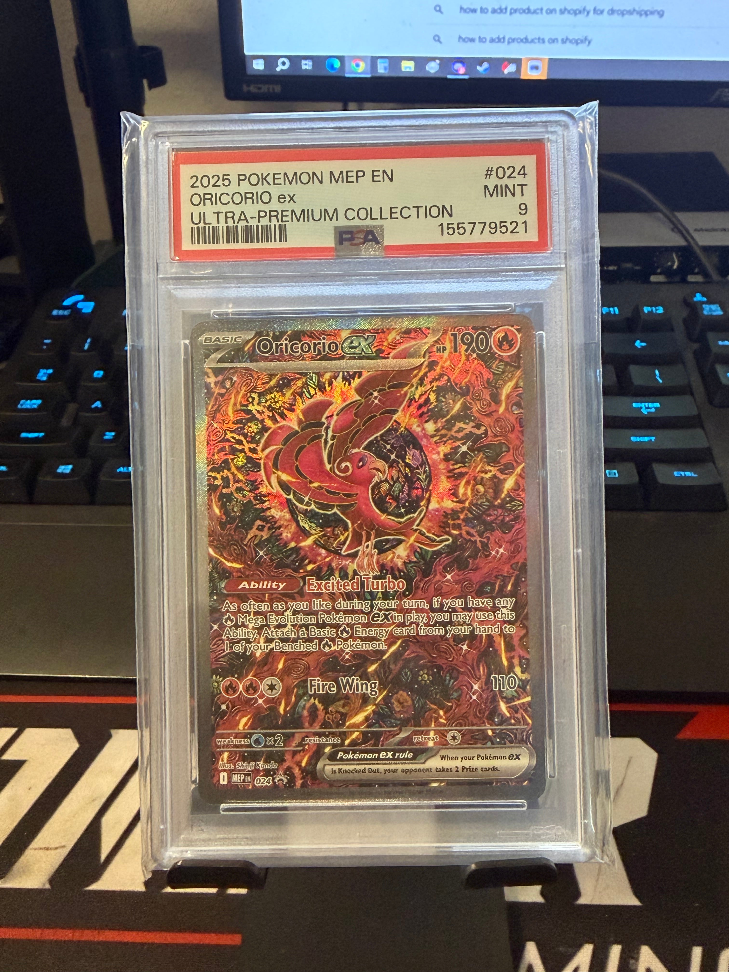 2025 POKEMON MEP EN-ME BLACK STAR PROMO #024 ORICORIO EX PSA 9