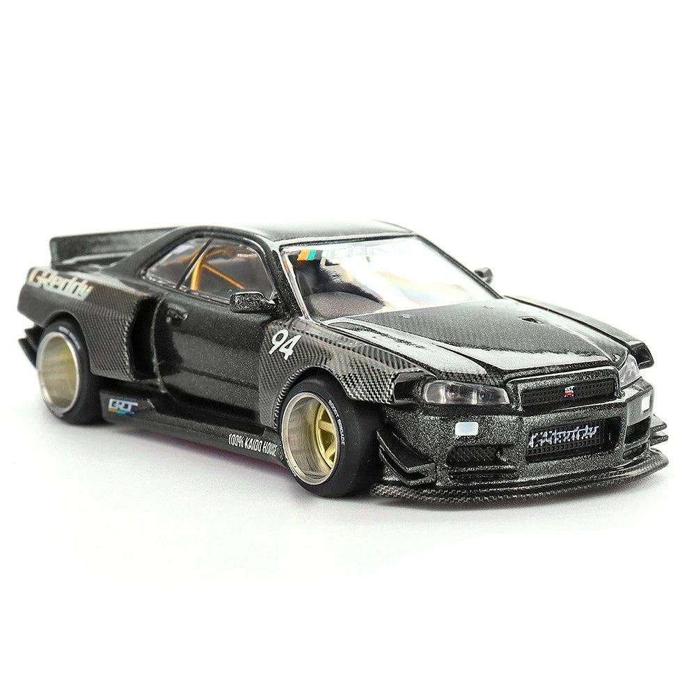 Kaido House x Mini GT 1:64 Nissan Skyline GT-R R34 Kaido Works GReddy V2 Bk #222