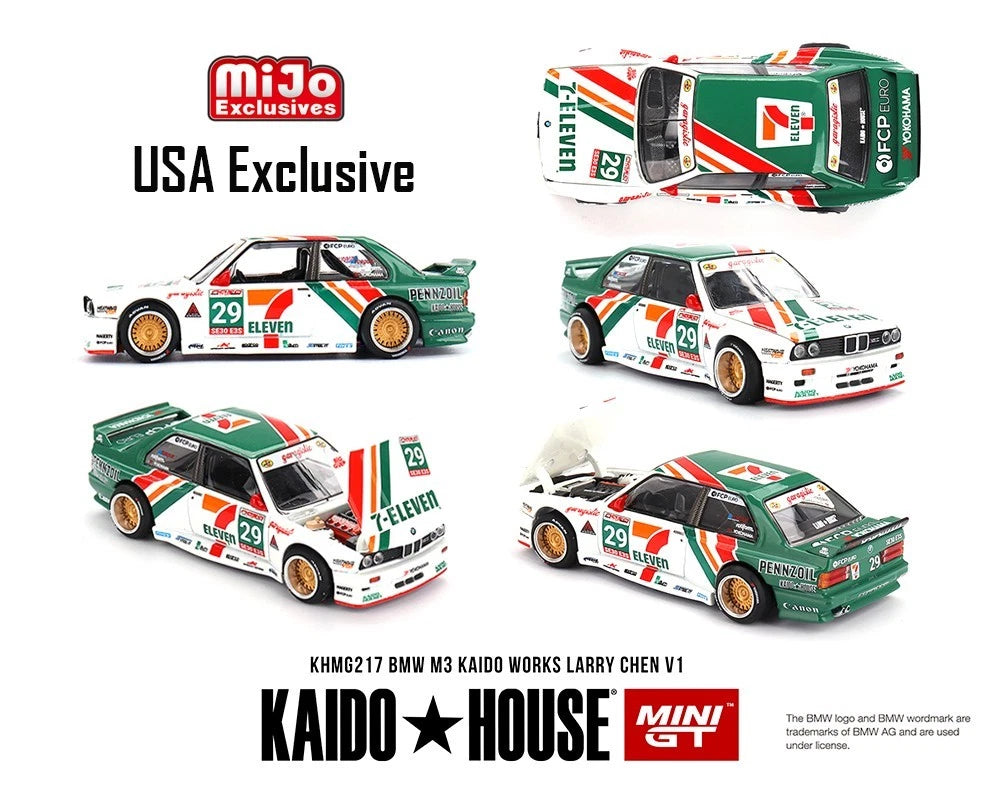 Kaido House x Mini GT 7-Eleven BMW M3 Kaido Works Larry Chen V1 #217 KHMG217
