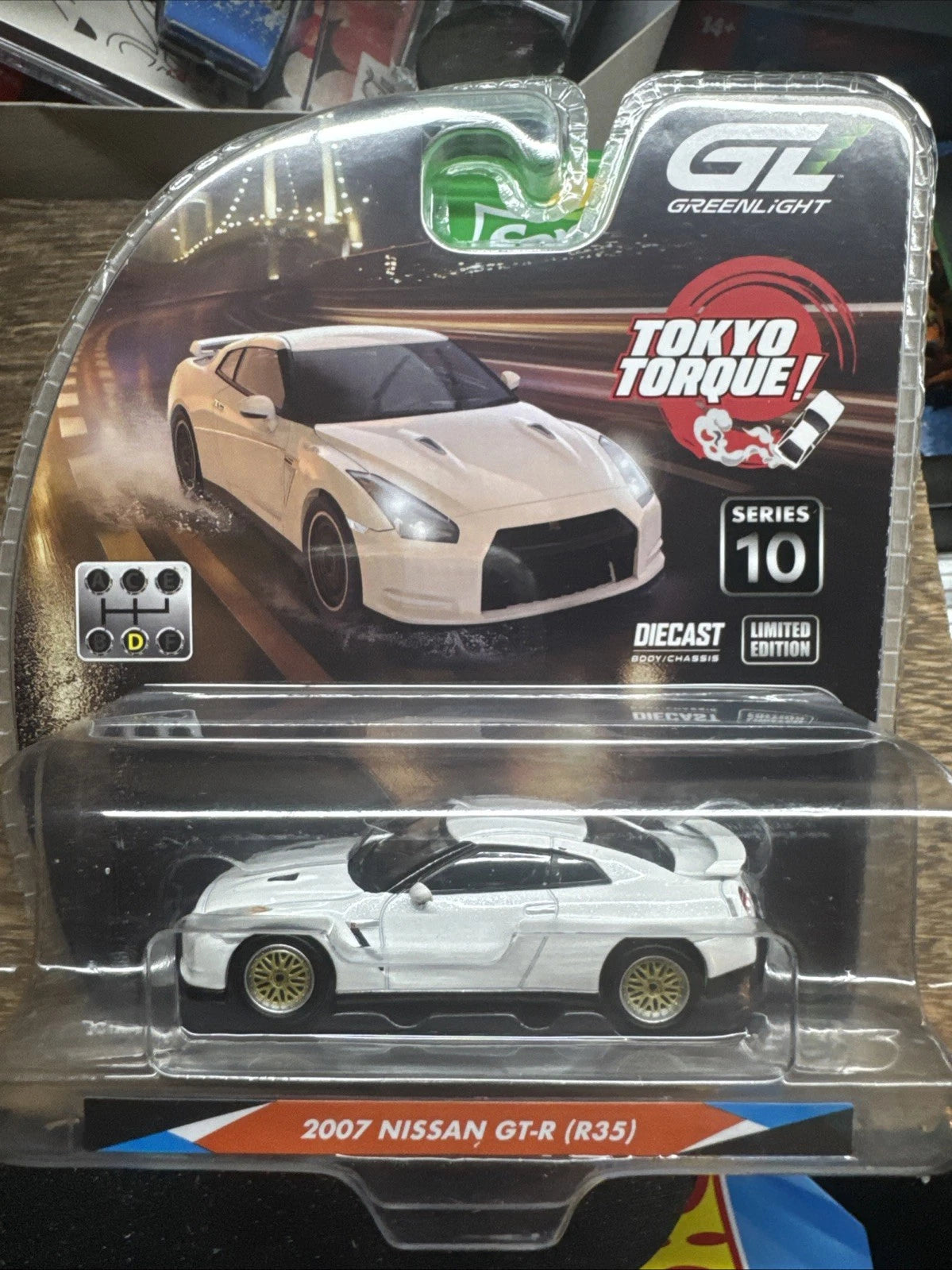 GREENLIGHT 2007 Nissan GT-R (R35) White 1:64 Diecast Tokyo Torque