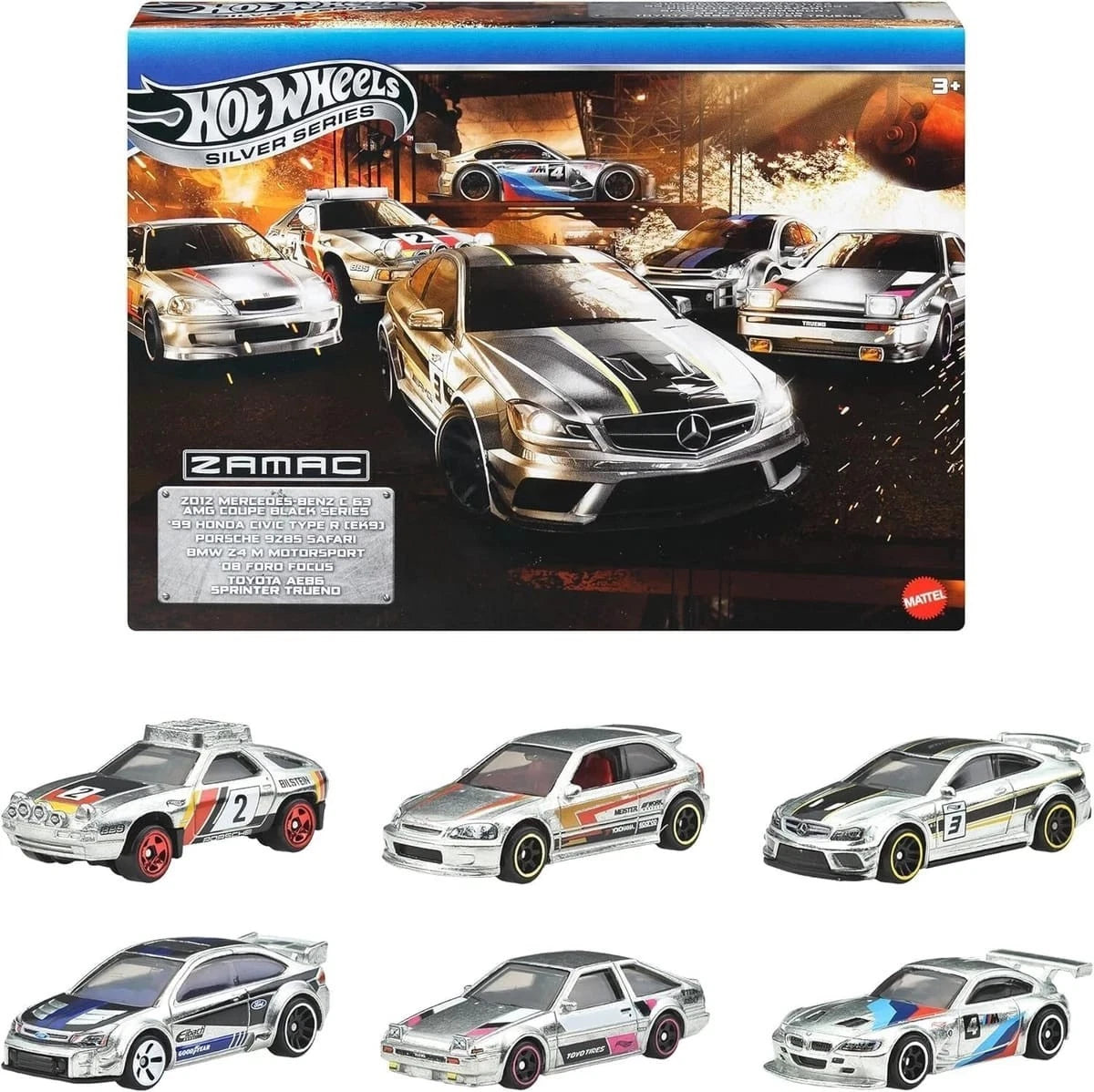 2025 Hot Wheels Silver Series ZAMAC Box Set of 6 Cars
