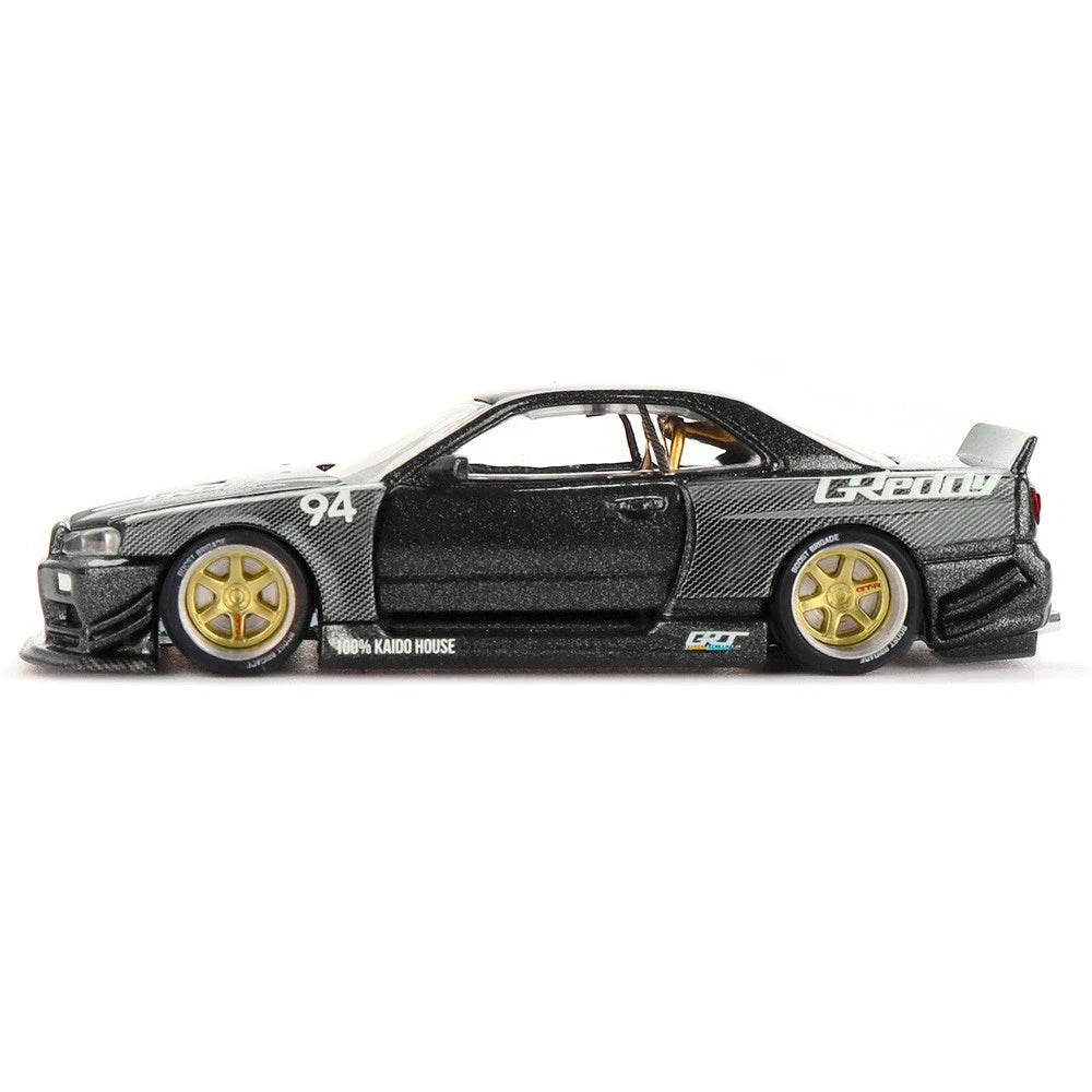 Kaido House x Mini GT 1:64 Nissan Skyline GT-R R34 Kaido Works GReddy V2 Bk #222