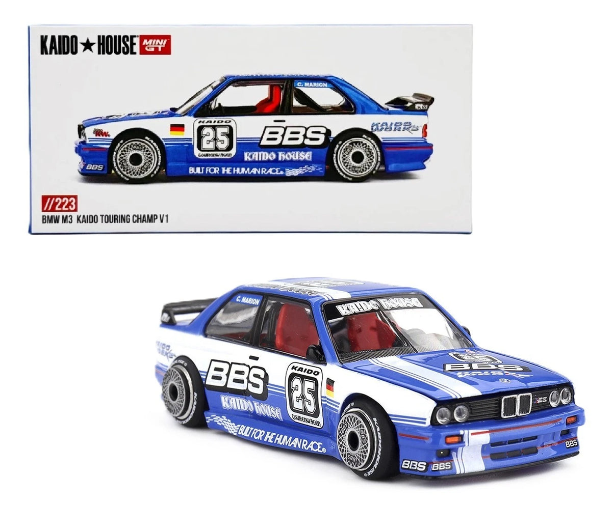 Kaido House x Mini GT 1:64 BMW M3 Kaido Touring Champ V1 Blue/White KHMG223